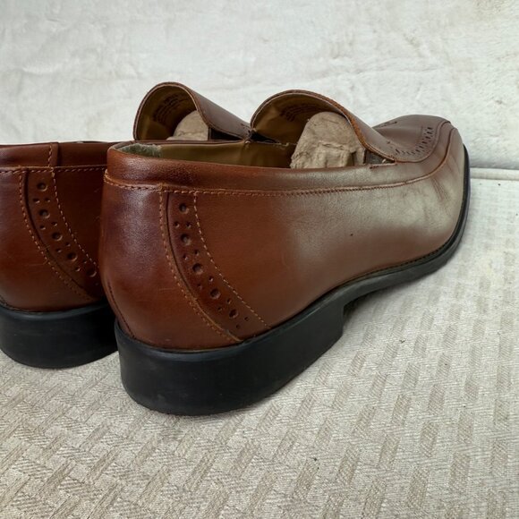 Stacy Adams Brown Leather Mens Dress Shoes Size 11M slip- on loafer - Picture 4 of 9